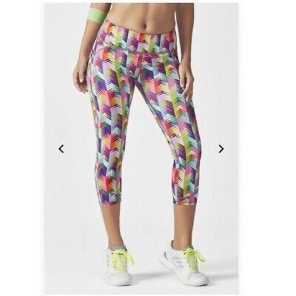 Fabletics Lima high intensity Multi Color Capri crop leggings Medium - Picture 1 of 10